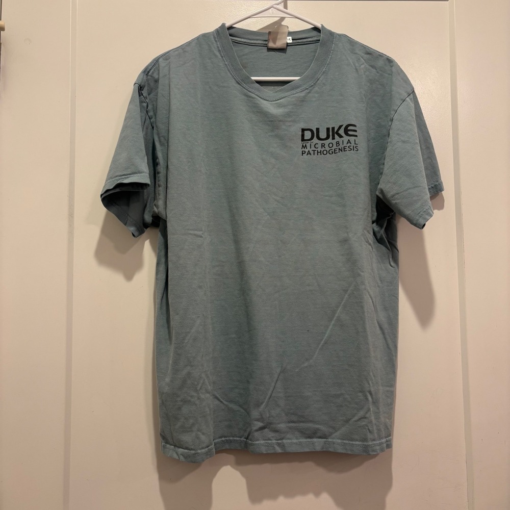 Duke University Microbial Pathogenesis Graphic T-Shirt Blue Gray Mens Large